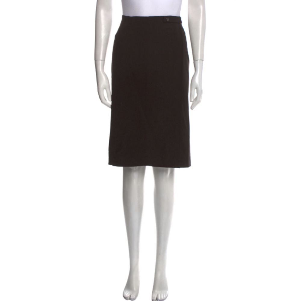 Jil Sander Wool Knee Length Pencil Skirt Size Medium M Brown